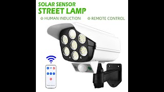 Solar Powered PIR Motion Sensor Light Remote Control Outdoor Flood Light IP66 Waterproof Wall Lamp [upl. by Sueahccaz]