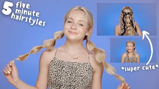 5 easy 5 minute hairstyles for teens  Pressley Hosbach [upl. by Perceval]