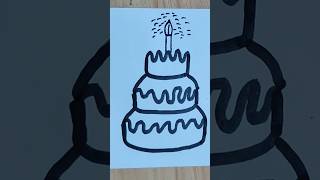 How to draw A Birthday cake drawing [upl. by Gnouhc583]