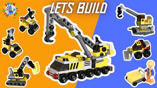 Lego Construction Team Construction Set MINI VEHICLES Tutorial SATISFYING Mini Blocks [upl. by Nniw]