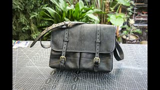 How to make a messenger bagcrossbody bagbriefcaseshorts bagmaking leather messengerbag bag [upl. by Mckenna]