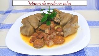 Manos de cerdo en salsa  Receta de Cocina en Familia [upl. by Hpesoy348]