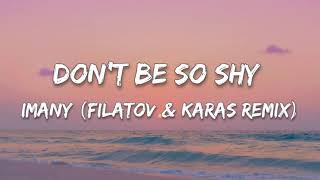 Imany Filatov amp Karas Remix Dont Be So Shy Lyrics [upl. by Giverin937]