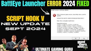 Battle Eye Launcher FIX for GTA 5  Script Hook V New Update Sept 2024 [upl. by Raseda]