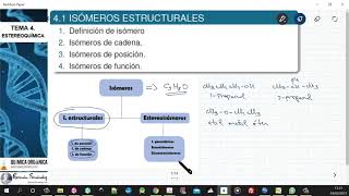 TEMA 4 ESTEREOQUÍMICA  41 ISÓMEROS ESTRUCTURALES [upl. by Drofla]