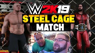 WWE 2K19 Gameplay  Seth Rollins vs Brock Lesnar Steel Cage Match WWE 2K19 Xbox One X [upl. by Aguayo27]