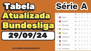 Tabela Bundesliga 2024 Classificação do Campeonato Alemão Série A 290924  Serie A [upl. by Popele180]