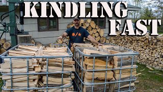 The Fastest Way To Make Kindling  A Vertical Log Splitter [upl. by Grote]