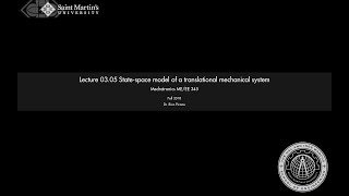 0305 Statespace model of a translational mechanical system [upl. by Oir493]