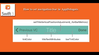 Swift 3  How to set navigation bar Background amp Text color  Status bar in AppDelegate [upl. by Toni880]