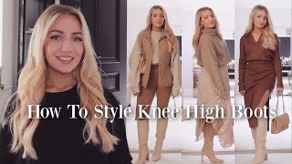 How To Style Knee High Boots  Fall  Winter Outfit Ideas amp Styling Lookbook [upl. by Deloris]