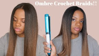 Ombre Straight Crochet Braids ft Cuban Twist Crochet Hair [upl. by Raynard]