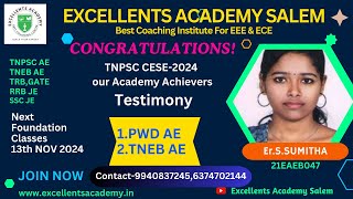 TNPSC CESE2024 Achiever ErSSUMITHA Maam Testimony to Excellents Academy Salem amp Karaikudi [upl. by Calloway]