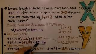 7th Grade Math 53c Using Multiple Percents in Word Problems [upl. by Nylia]