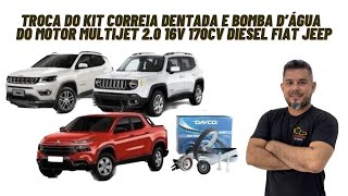 Troca kit correia dentada bomba d’água correia acessórios motor Multijet Toro 20 16v 170cv Diesel [upl. by Rico]