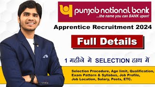 PNB Apprentice Recruitment 2024 Posts  2700  Male amp Female  Apply Online [upl. by Sadella536]