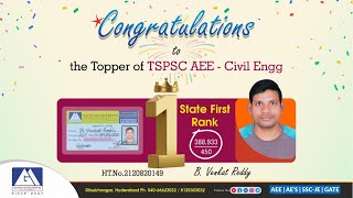 TS AEE State 1st Ranker From GM ACADEMY  APPSC amp TSPSC  AEE AE amp POLY LECT [upl. by Okoy775]