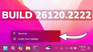 New Windows 11 Build 261202222 – New Taskbar Change and Fixes Dev [upl. by Attekahs]