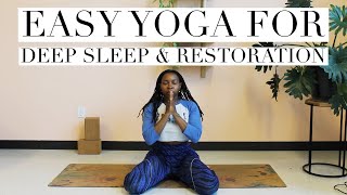 Easy Yoga for Deep Sleep amp Restoration  Yoga by Biola [upl. by Danforth936]