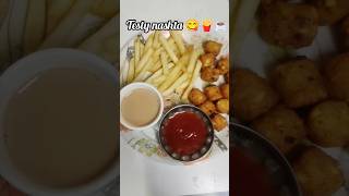 Testy Chilli garlic poppers🍟☕chae k sath👍trendingshortsviralvideoyoutubeshortsfunnycomedyfood [upl. by Refotsirk]