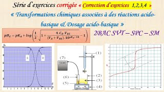 Série dexercice corrigée 3 transformationacidobasique exercices 1234 pour 2 BAC SVT SPC SM [upl. by Yelac]