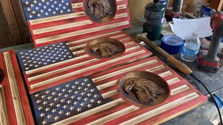 3D Eagle American Flag  Shapeoko 3 XXL  Vcarve Desktop [upl. by Eberle]