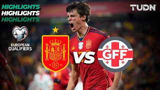 España vs Georgia  HIGHLIGHTS  UEFA Qualifiers 2023  TUDN [upl. by Ecirtnahc313]