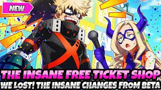 THE INSANE FREE TICKET SHOP amp F2P FEATURES WE LOST  THE BIG CHANGES FROM BETA My Hero Ultra Rumble [upl. by Polad]