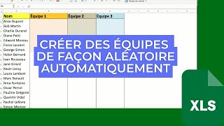 Créer des Équipes à Partir dune Liste de Noms avec Excel  Tuto ORGALIGNES [upl. by Hiasi]