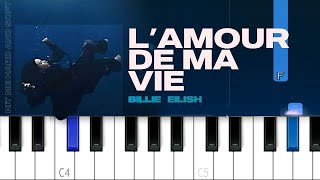 Billie Eilish  L’AMOUR DE MA VIE  Piano Tutorial [upl. by Dnesnwot927]