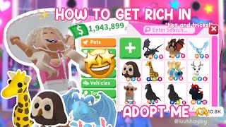 ✨ HOW TO GET RICH IN ADOPT ME 🫶 TIPS amp TRICKS WORKING 😱  Roblox Adopt Me [upl. by Colon]