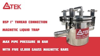 Magnetic Liquid Trap with BSP 1 inch Thread Connection  GTEK MAGNET [upl. by Ahseikram]