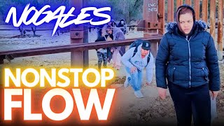 Migrants NON STOP FLOW Nogales Arizona [upl. by Ahsele]