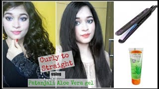 Hair Straightening using Aloe Vera Gel  Curly to Straight Hair  SunnyAndTwinkle [upl. by Howzell]