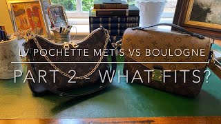 Louis Vuitton Pochette Metis vs Louis Vuitton Boulogne Bag  what fits [upl. by Nytram922]