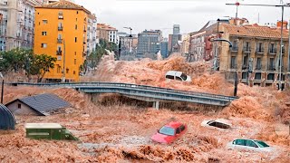 Catastrophic Floods Devastate Valencia Spain Cars amp Homes swept Away  Inundacion en España [upl. by Seiuqram615]