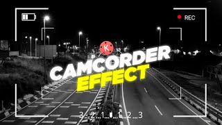 How To Make Camera Recording Effect In Kinemaster  Camcorder Effect [upl. by Sidnak]