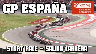 GP España F1 2013  Salida Primeras Vueltas y Victoria de Fernando Alonso [upl. by Onnem]