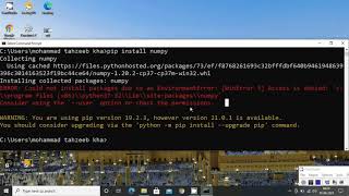 pip ERROR Could not install packages due to an EnvironmentError WinError 5 Access is denied [upl. by Seleta]