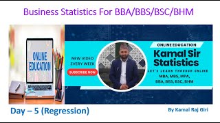 ll BBA ll BBS ll Statistics ll Day 5 ll Regression llBBA BBS BSC BHM Statistics Videos [upl. by Shelah]