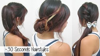 30 Seconds Hairstyles TIMED l Quick Cute amp Easy School Hairstyles [upl. by Northway]