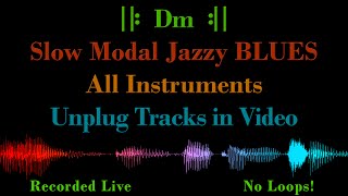 Slow Modal Jazz BLUES in Dm – Unplug Your Instrument in Video – Backing Track Jam [upl. by Maxima]