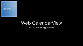 Web CalendarView for Xojo [upl. by Eduardo]