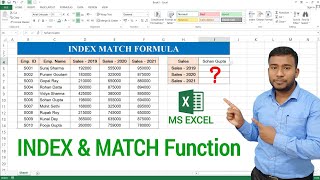 MS Excel  Index Match Formula  How to use Excel Index Match  Index Match Formula in Excel [upl. by Ruhtra]