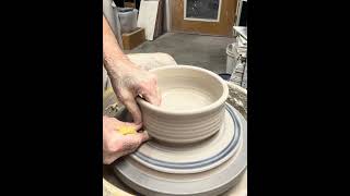 Throwing a handmade pottery bowl in the studio [upl. by Segroeg655]