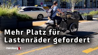 Immer mehr Lastenräder in Hamburg ADFC fordert breitere Radfahrstreifen [upl. by Lerrehs]