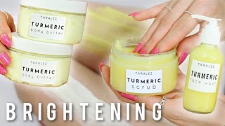 Brightening Turmeric Body Scrub Body Butter amp Face Wash Recipe [upl. by Dnalro461]