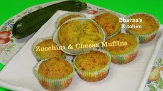 Eggless Savory Zucchini amp Cheese Muffins Video Recipe by Bhavna [upl. by Trometer]