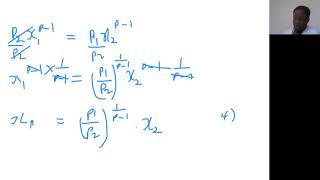 Consumer Problem  Deriving Marshallian demand function from CES function [upl. by Awuhsoj]