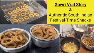 Authentic South Indian Festival time Snacks Diwali Kodubele or Ring Murukku Recipe Gowri Vrat Story [upl. by Nedrud]